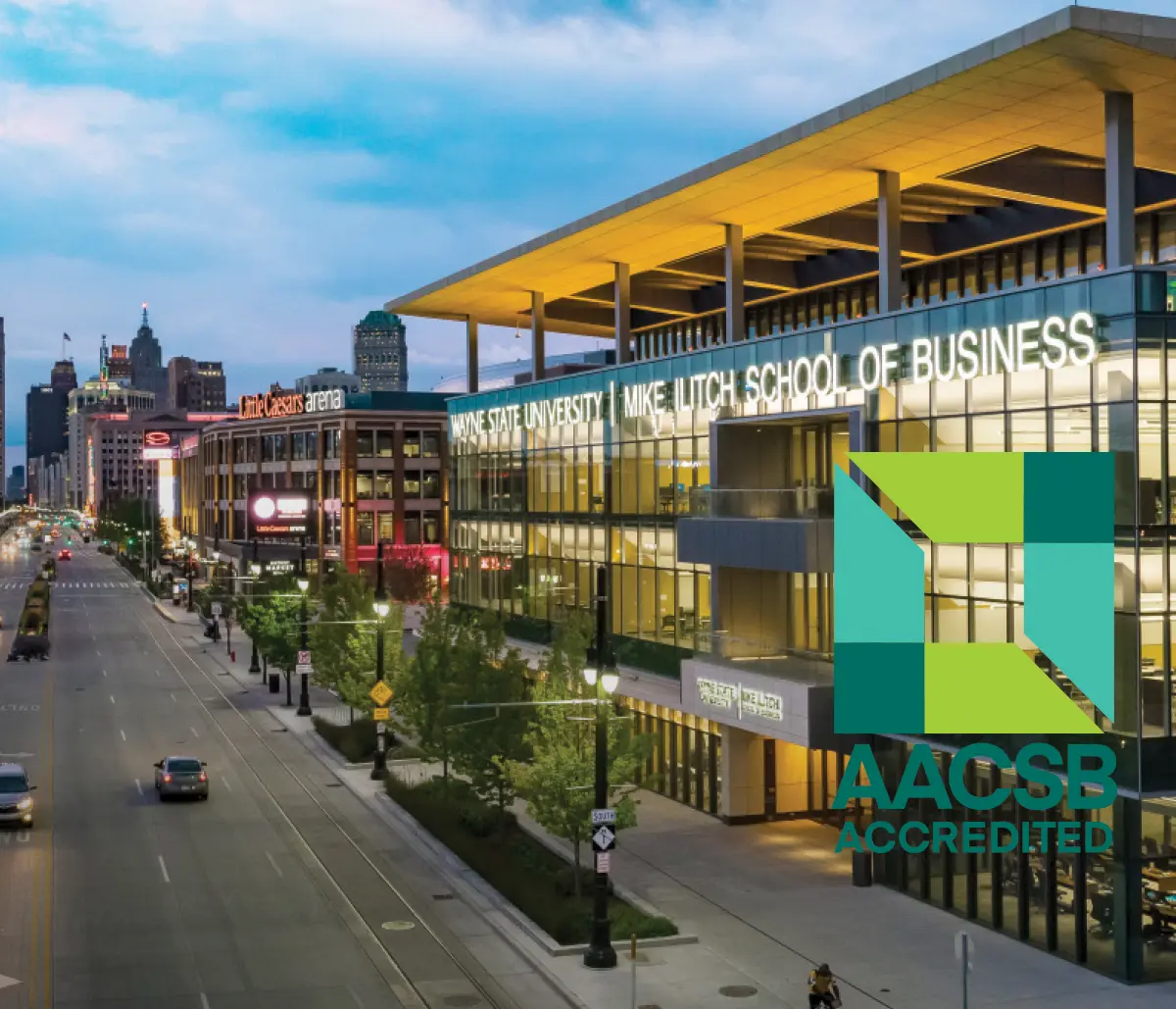 Wayne State University's Mike Ilitch School of Business building